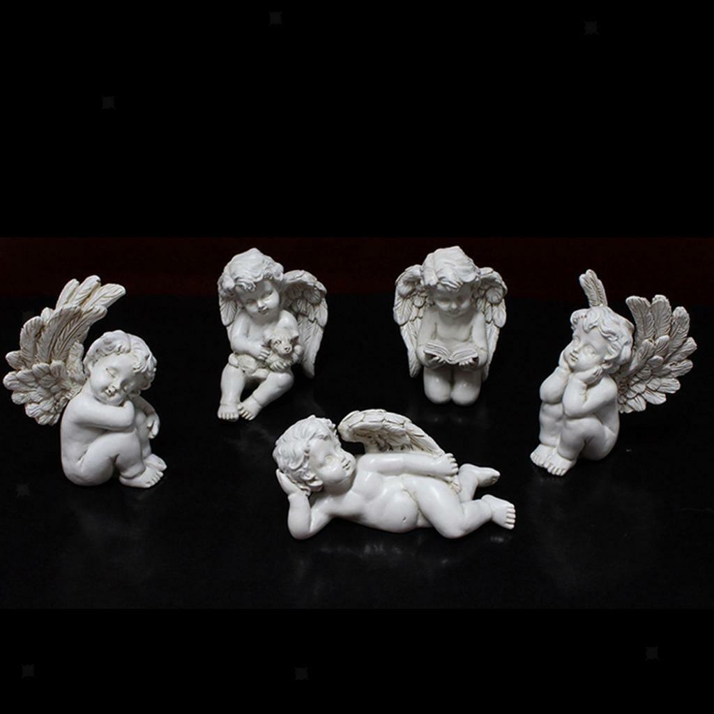 5 Pieces Angel Statue Garden Stakes Mini Landscape  Yard Porch Decor