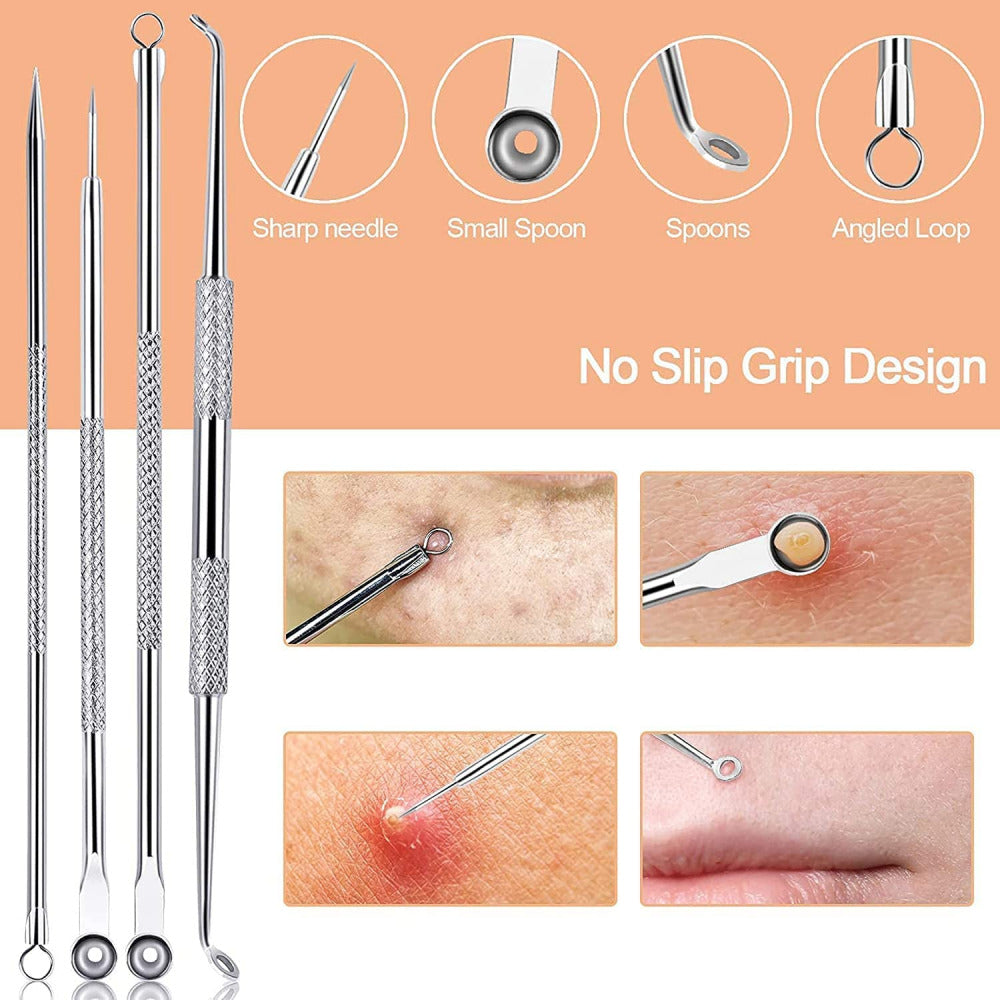 Stainles Steel Blackheads Acne Acne Face Extractor Skin Care Acne Tool 10pcs