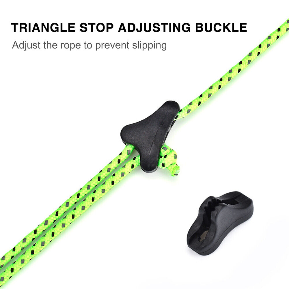 Camping Tent Fastener Rope Buckles Anti Slip Cord Adjuster Tools (10pcs)
