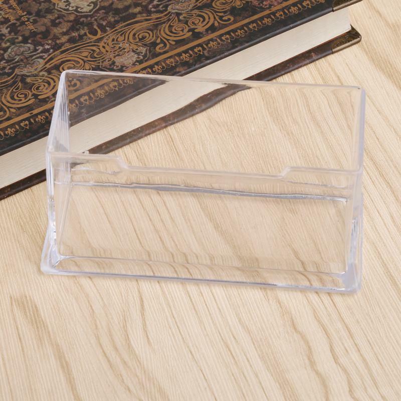 Clear Business Card Holder Acrylic Plastic Display Stand Rack Desktop Office