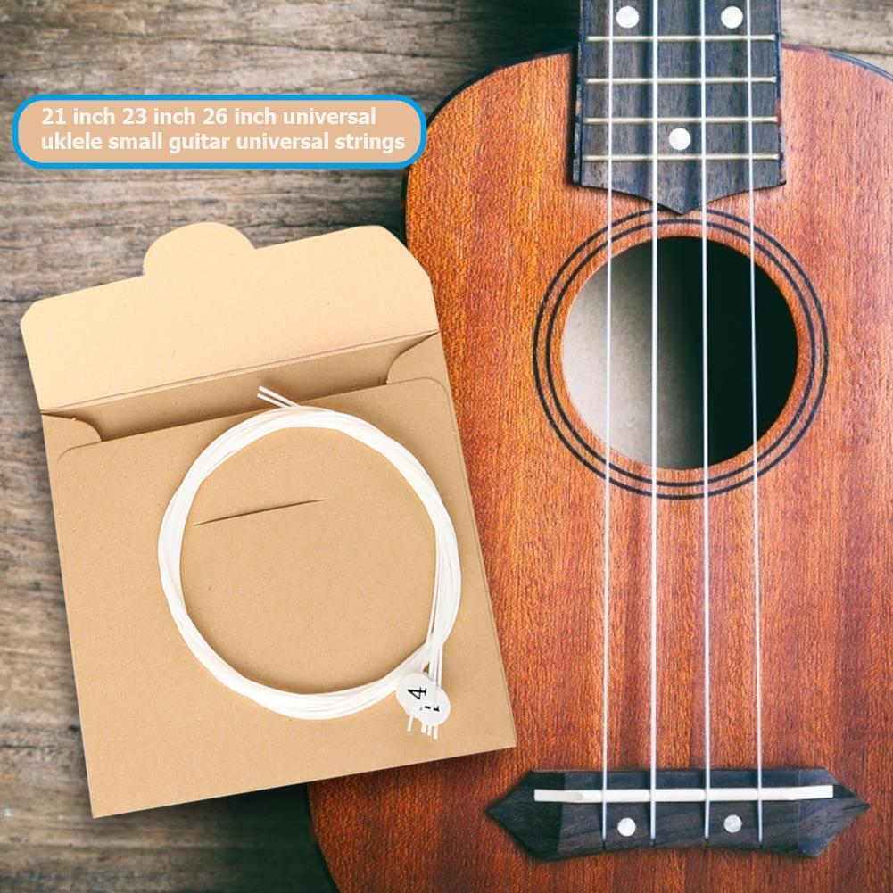 4pcs/set Ukulele Strings Replacement Part for 21 23 26 inch Ukulele White