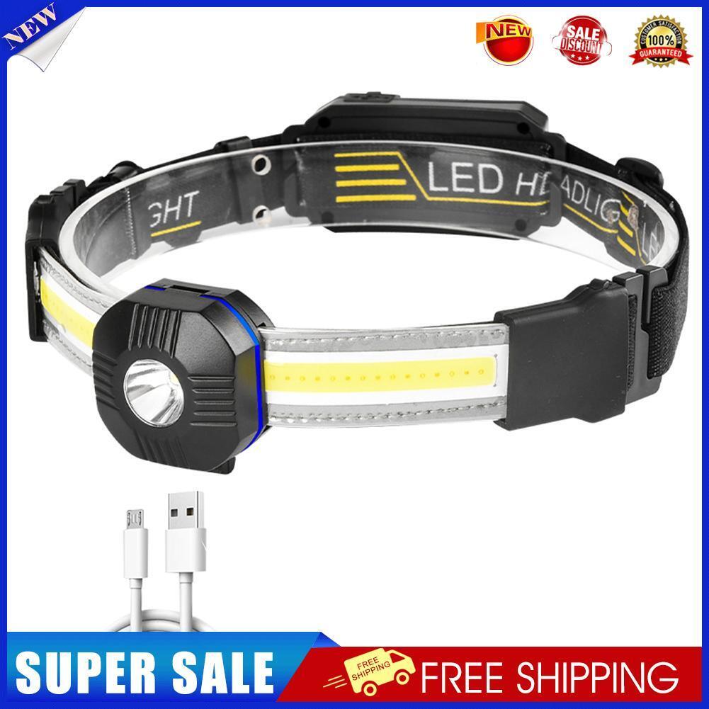 LED Headlamp XPG+COB Sensor Waterproof USB Rechargeable Camping Headlights