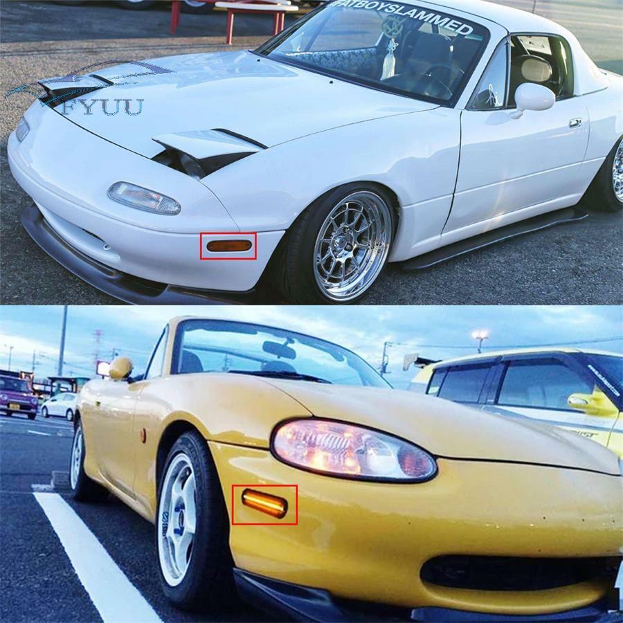 2 Pcs LED Side Marker Light Front Bumper Lamp Fit For Mazda MX-5 Miata 1990-2005