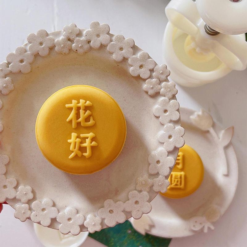 Moon Cakes Moulds Chinese Word Design Hand Pressure Fondant Decors Cookie Cutter
