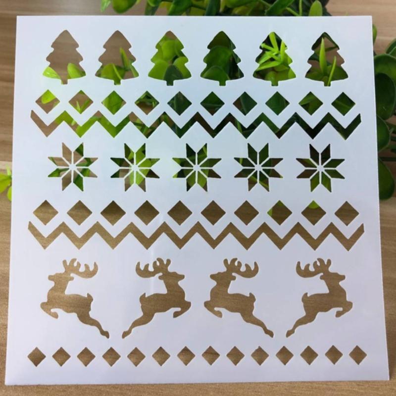 6 Pieces Cake Decorating Stencils Christmas Cookie Wedding Cake Decorative Mold