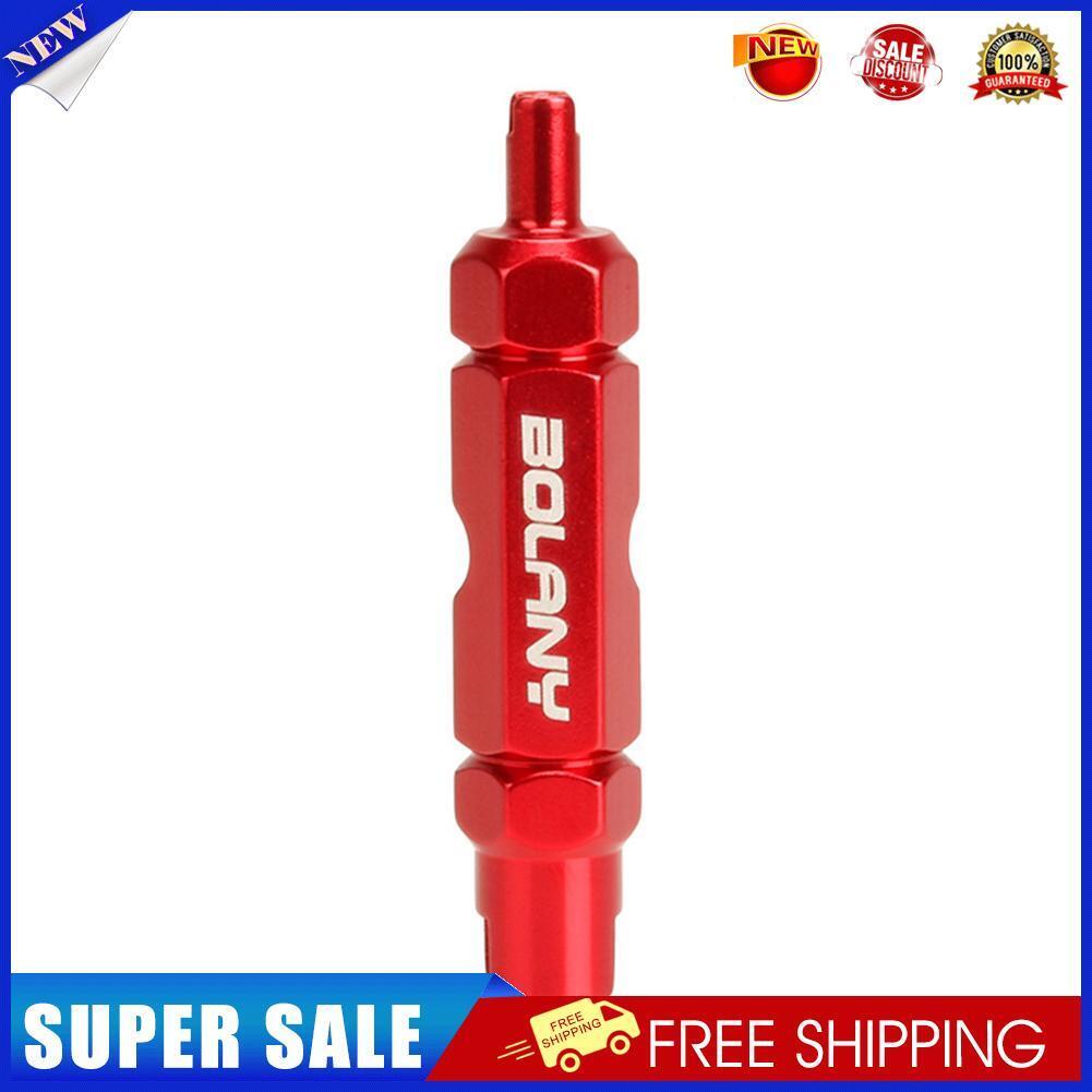 BOLANY Double Head Bike Presta American Valve Core Remover Wrench (Red)