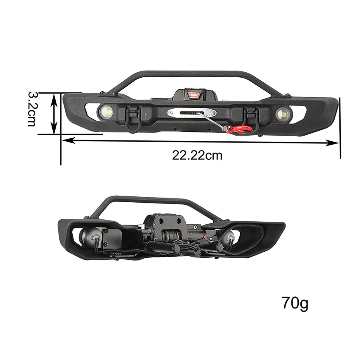 Front Bumper Light for 1:10 RC Crawler Axial SCX10 JEEP Trx-4 BRONCO Accessories