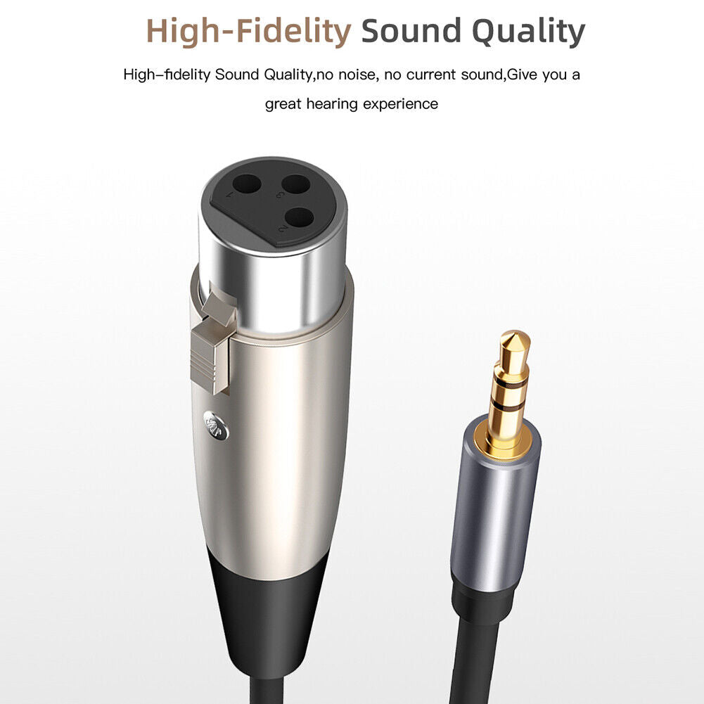 3.5mm Jack XLR 1.5m Male to Female Audio Extension Cable Headphone Splitter