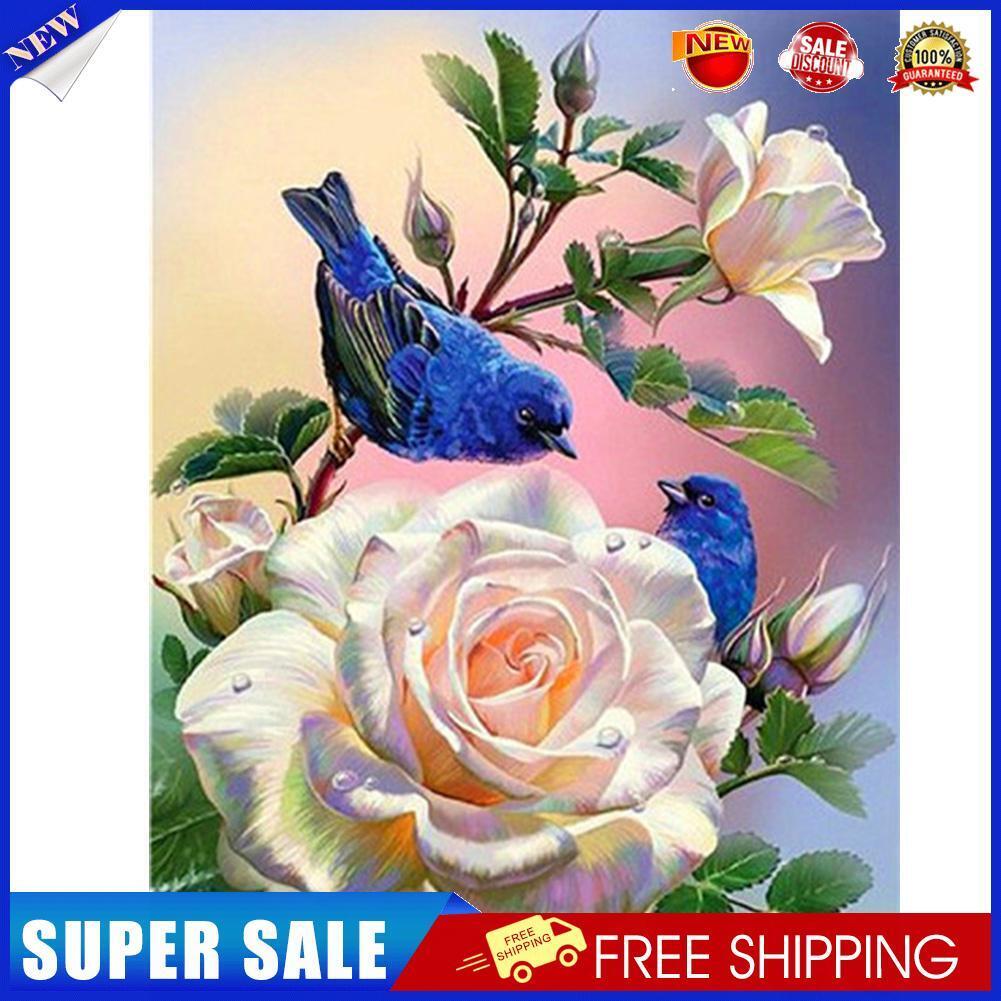 5D DIY Roses Birds Full Square Drill Diamond Painting Mosaic Craft Art (1)