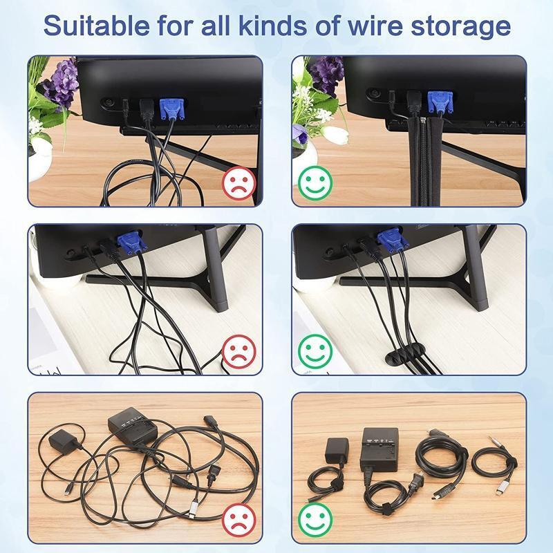 10 Pcs Magnetic Cable Ties Silicone Cable Management Ties Reusable Cord Clips