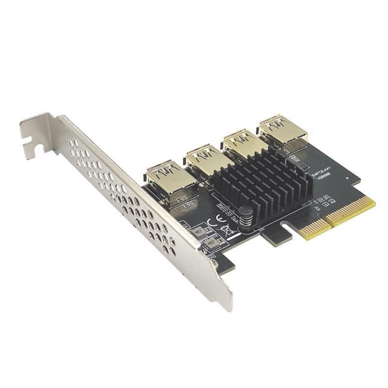 PCIe to PCIe Adapter PCI-Express 1x to 16x 1 to 4 USB3.0 Mining Riser Card PCI-e