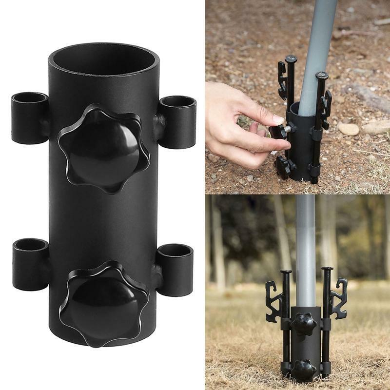 Portable Awning Rod Holder Outdoor Camping Canopy Rod Metal Fixed Tube Windproof