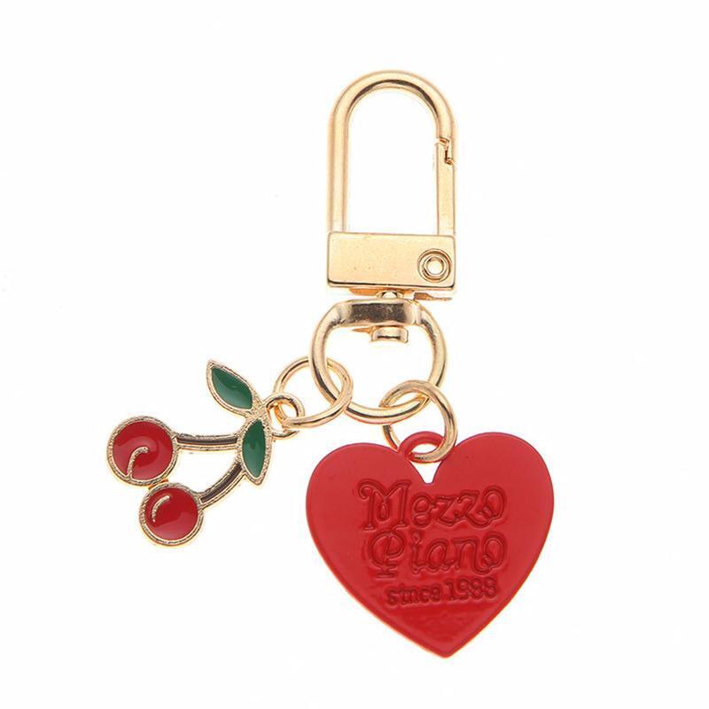 Alloy Key Chain Durable Anti Deformed Exquisite Cherry and Heart Shaped Pendant