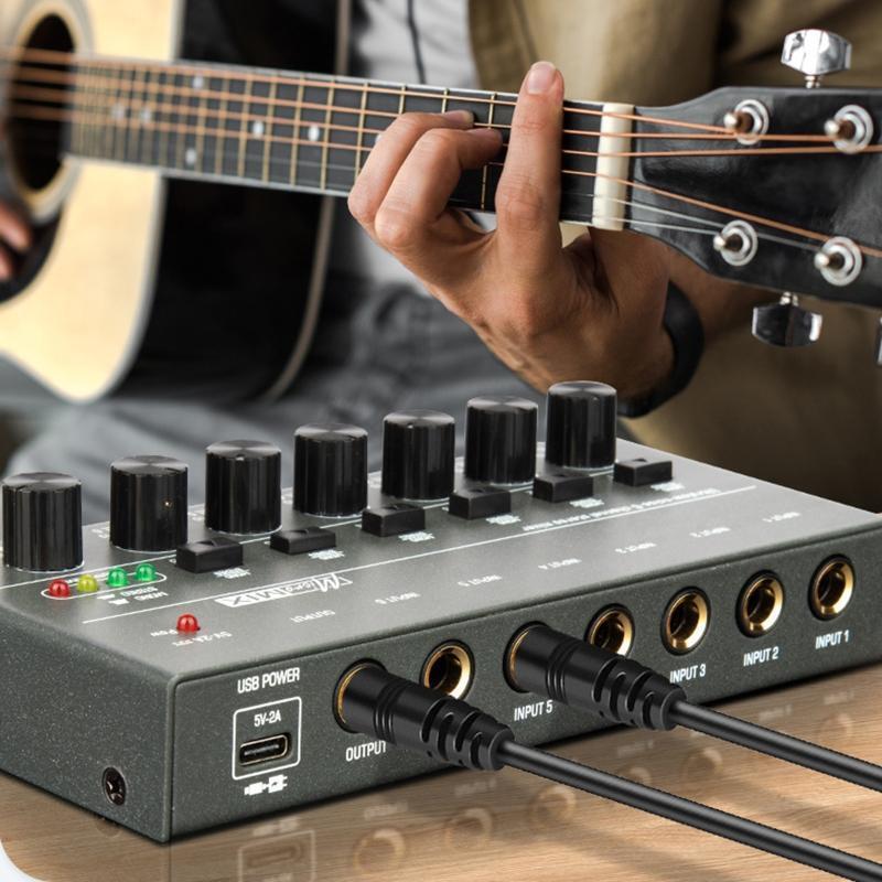 Professional Audio Mixer Stereo 6 Channel Audio Mixer 5V 2A Type-C Power