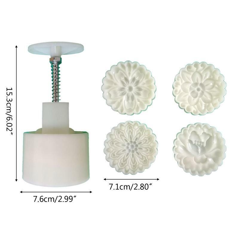 125g Mooncake Mold Cartoon Flower Shaped DIY Baking Mold for Mid-Autumn Festival