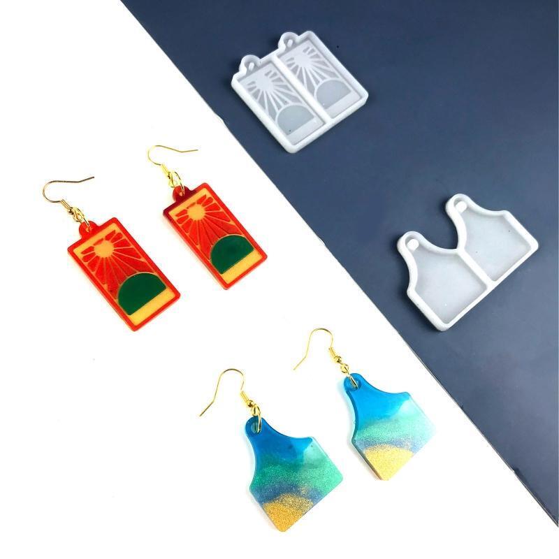 Sunshine Love Heart Earrings Epoxy Mold DIY Pendant Silicone Mold Keychain Decor