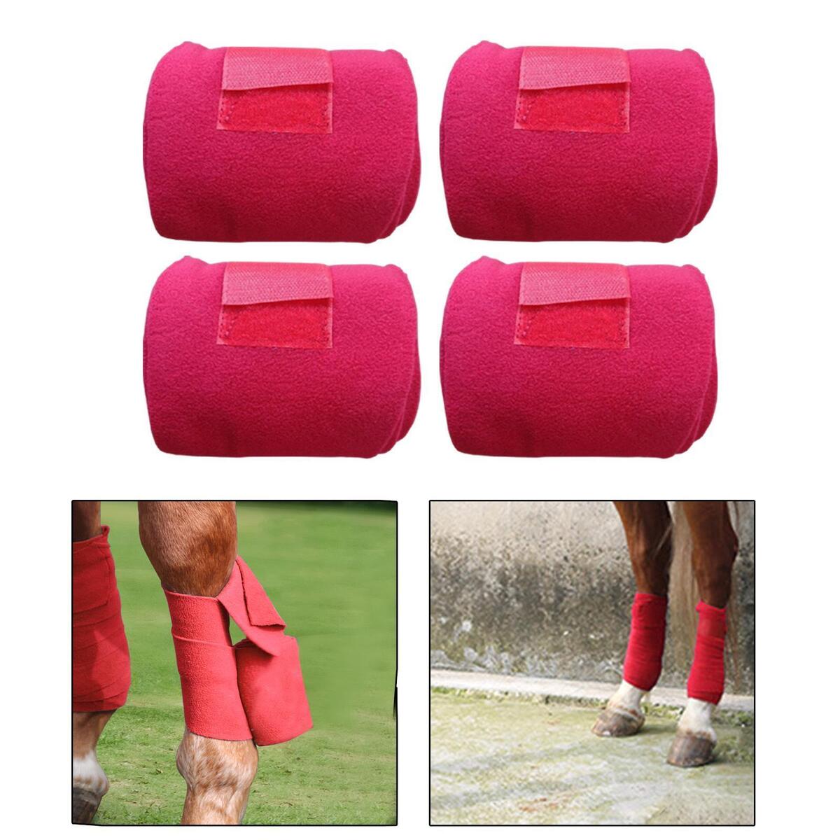 4x Horse Leg Wraps Horse Splint Support Leg Guards Equestrian Equipment Red
