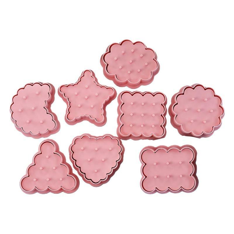 Baking Tool Cookie Cutters Cookie Moulds Plastic Material 8 Different Shapes