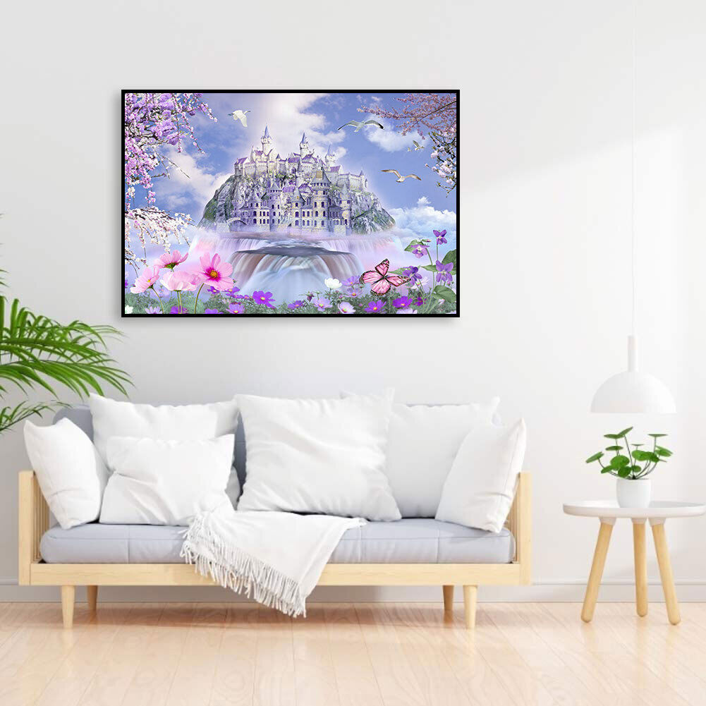IY Full Round Drill Diamond Painting sky castle Mosaic Rhinestone Art Craft