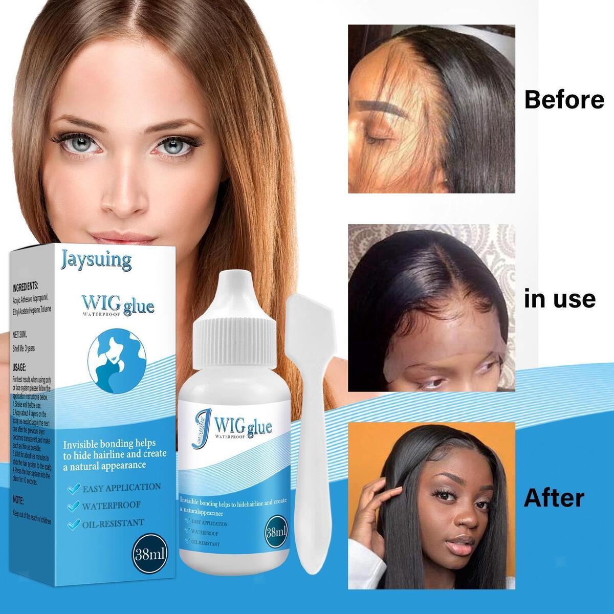 Lace Wig Glue Invisible Bonding Glue for Lace Hairpiece Oily Scalps 38ml