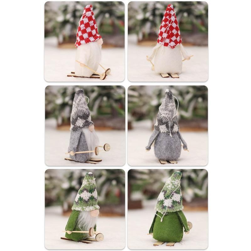 Christmas Striped Hat Hanging Gnome Pendant 4pcs/set Girls Boys Present Supplies