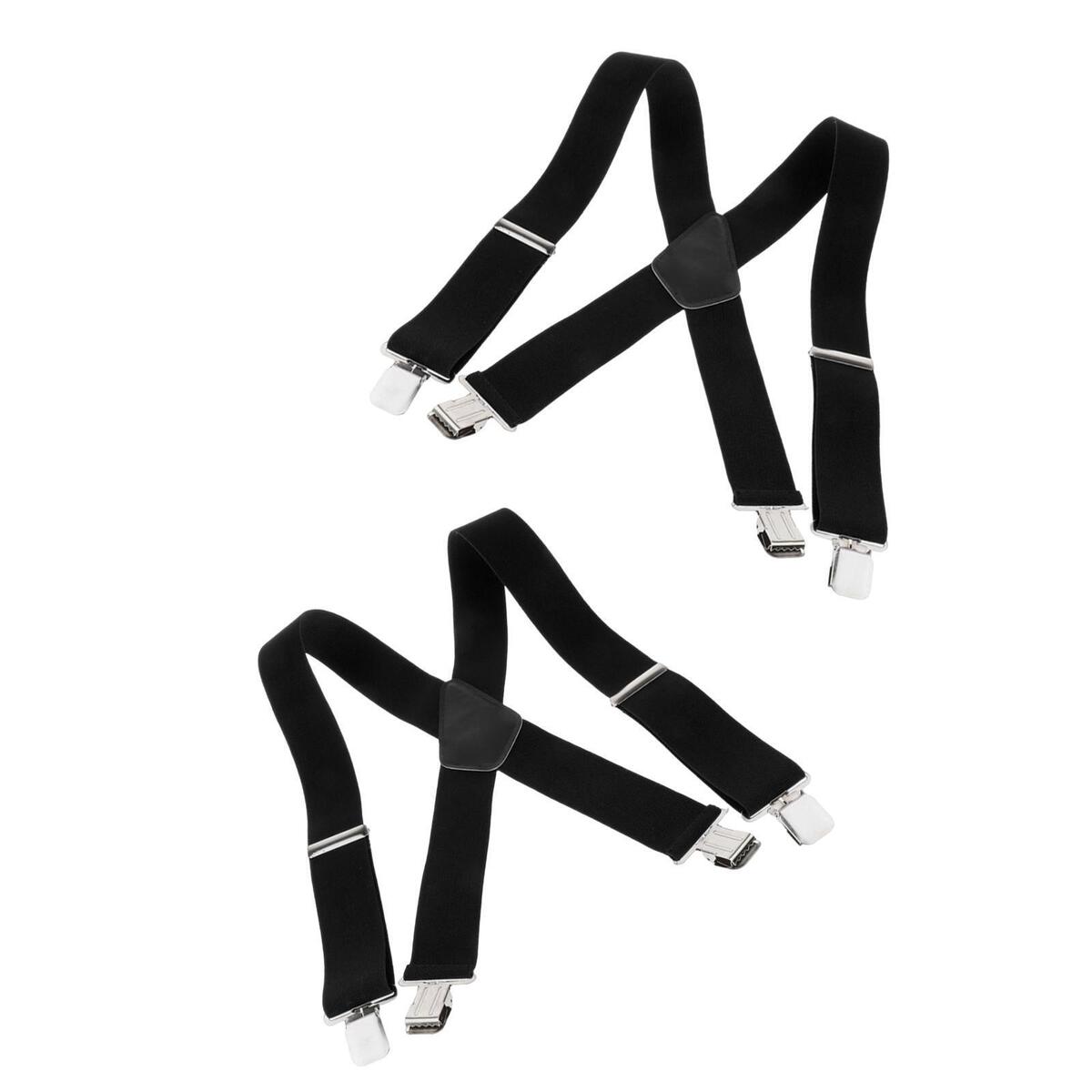 2x Mens Wide Adjustable Braces Suspenders Elastic Clip on Trousers Jeans XShape