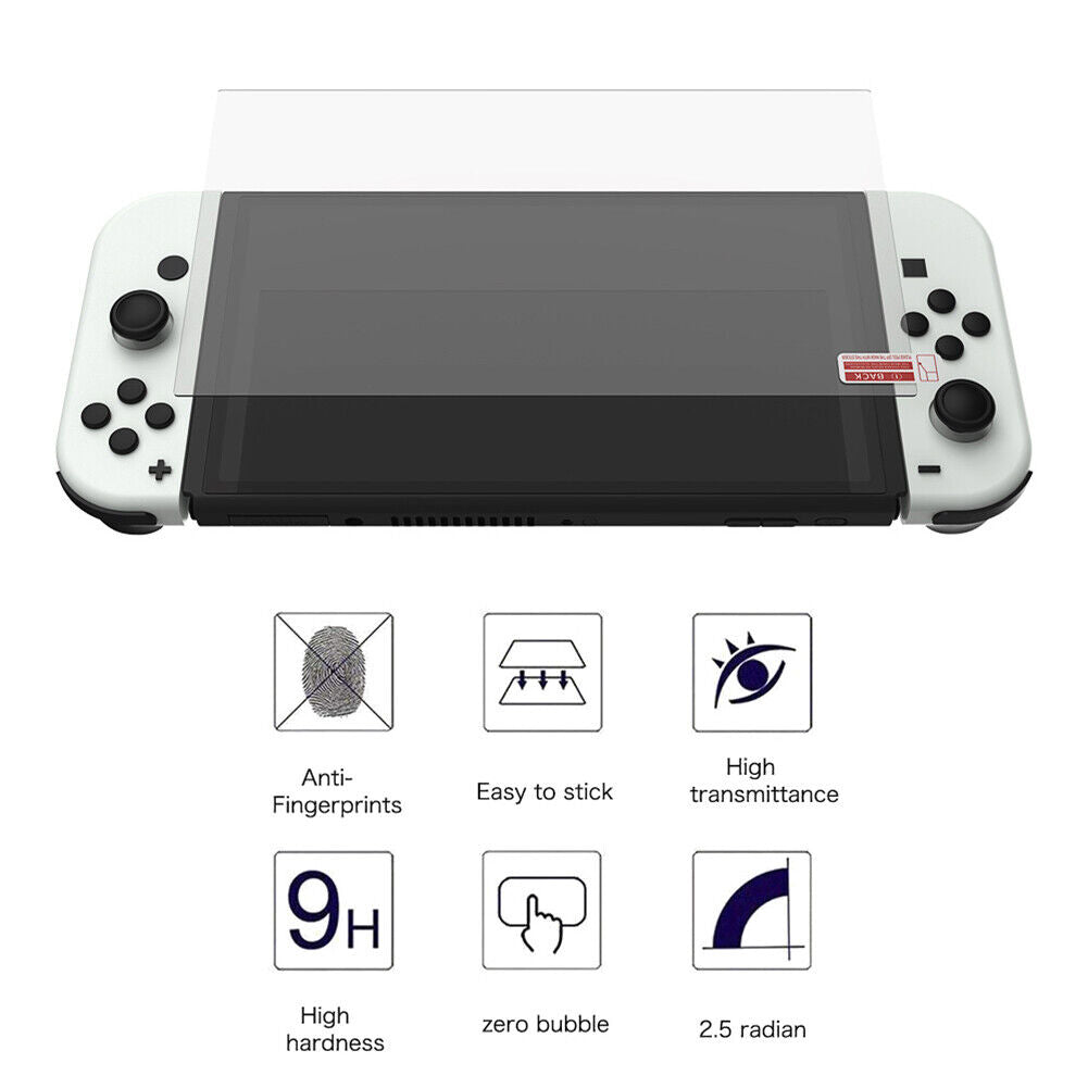 2pcs Tempered Glass for Switch OLED Console Screen Protective Film Guard