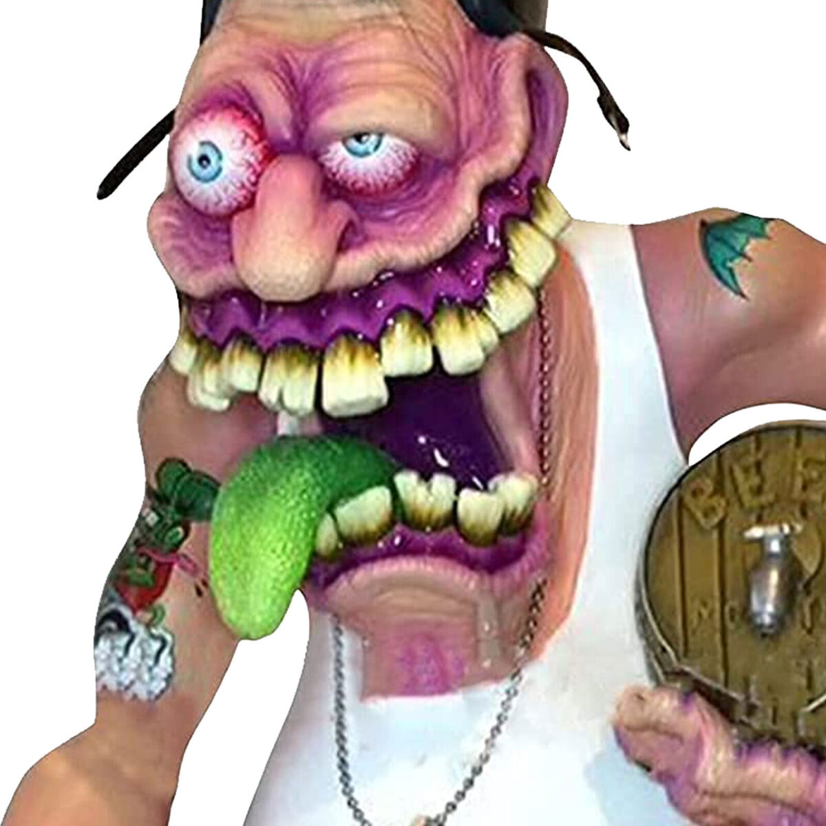 Halloween Big Mouth Monster Statue Creepy Sculpture Decor Haunted House (3)