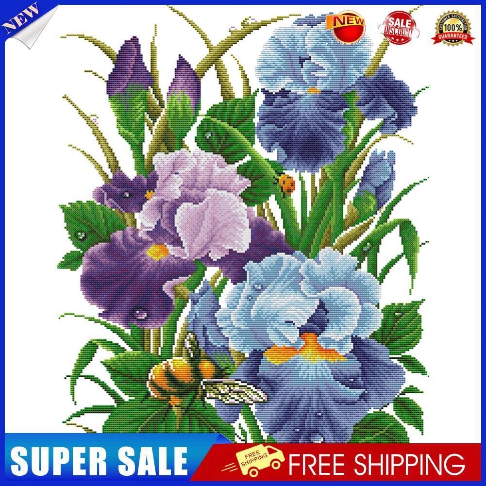 Iris 14CT Stamped Cotton DIY Cross Stitch Hanger Decor Embroidery (H791)