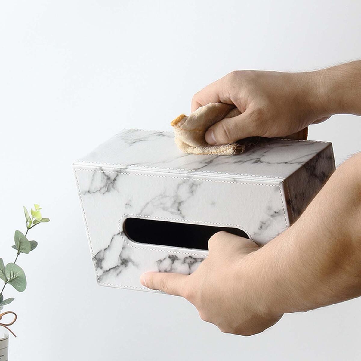 PU Tissue Box Cover Holder Decor Paper Napkin Case for Living Room Bedroom