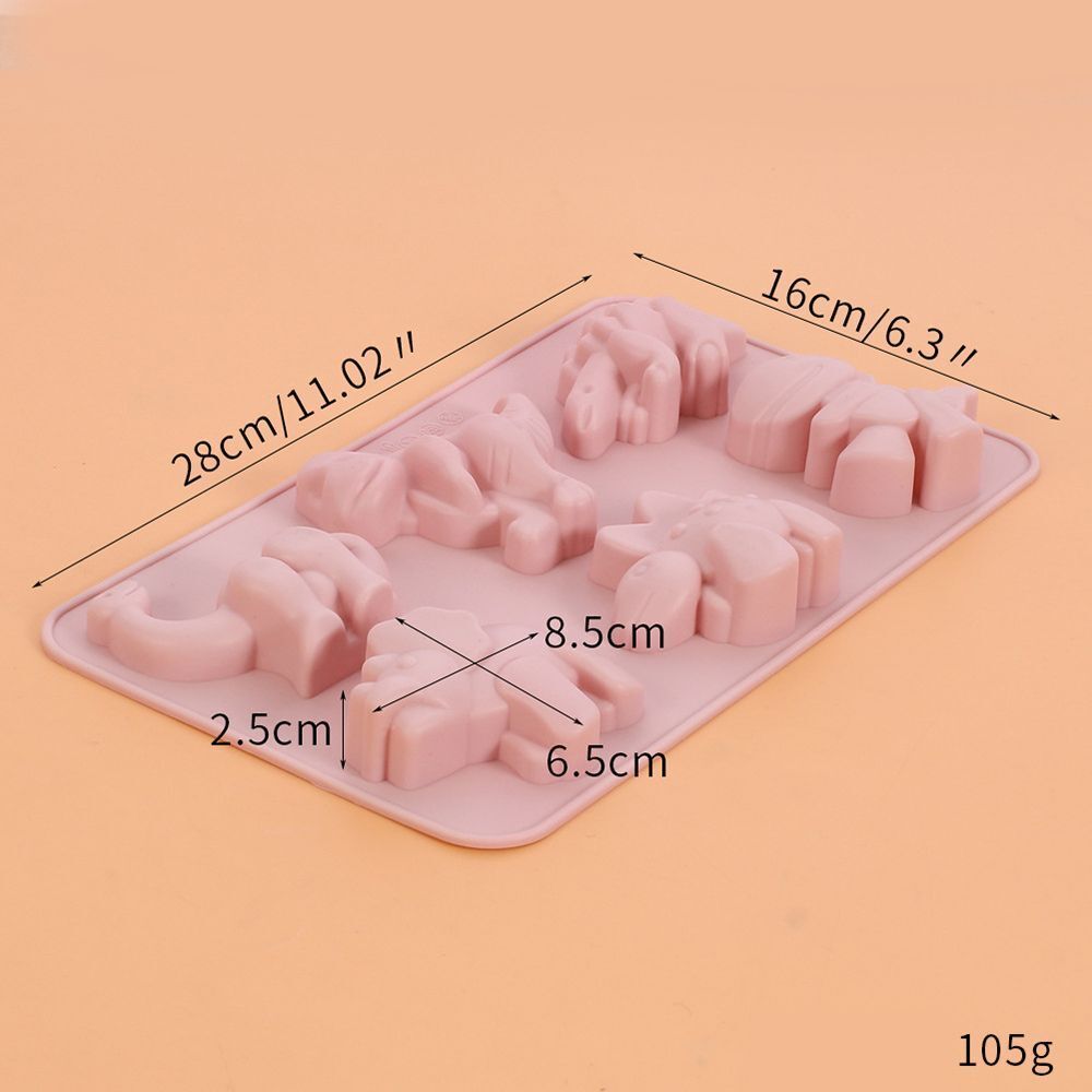 Jello Biscuit Soap Mould Cartoon Dino Tray 6 Dinosaur Cake Mold Chocolate Molds