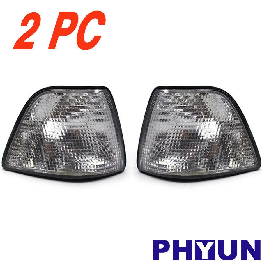 2x Car Turn Signal Light Gray-White Plastic Decor Light For BMW E36 318i 328i M3