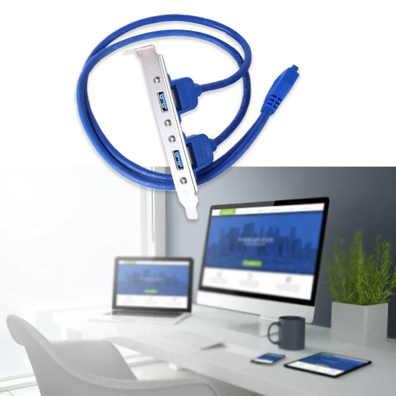 Dual Ports USB3.0 to Motherboard 20Pin Baffle Cable Adapter 20Pins USB Expansion