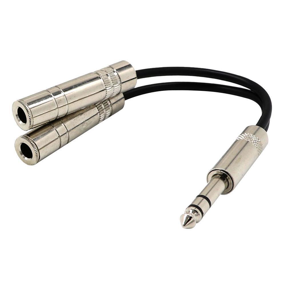 6.35mm Male Jack Stereo Splitter Cable 2X 1/4 inch Female Plug Audio Y Cord