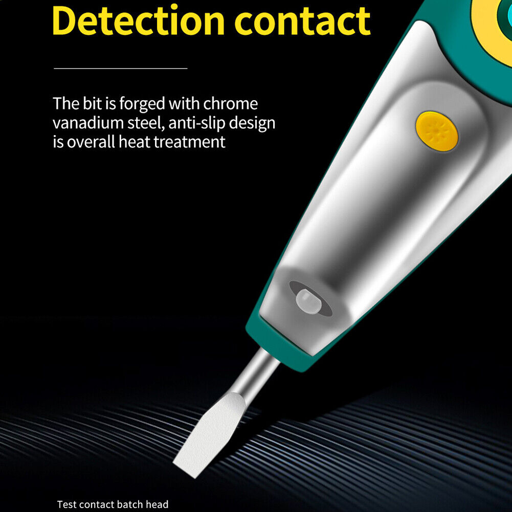 AC/DC 12-250V LCD Digital Tester Screwdriver Voltage Detector Pen Green