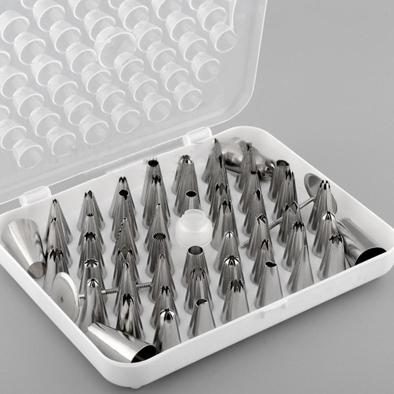 52 Pieces Stainless Steel Icing Piping Cake Nozzles with Storage Box Durable Use
