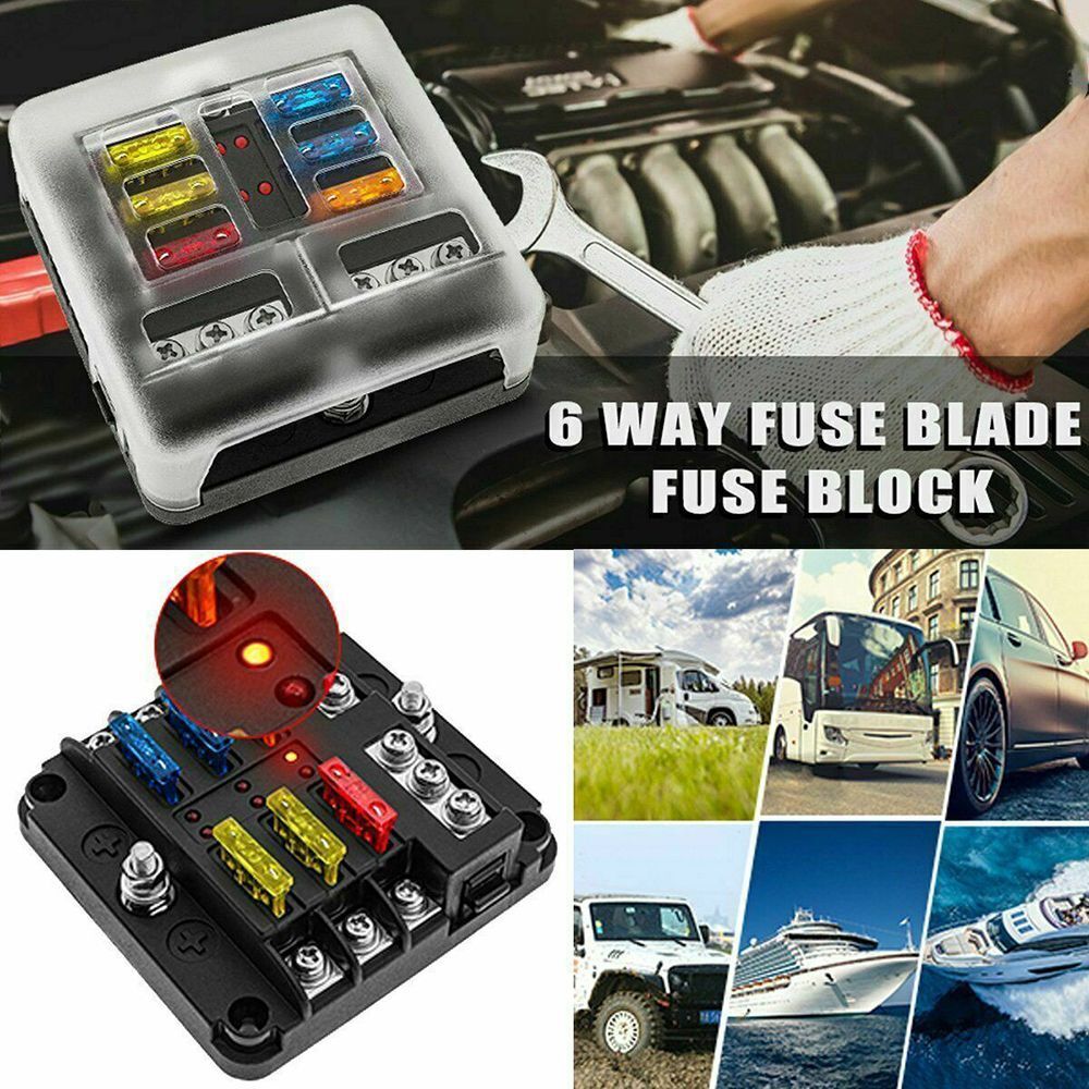 12V/24V M5 Stud Block Fuse Box Plastic Cover Car Accessory Blade Fuse Holder