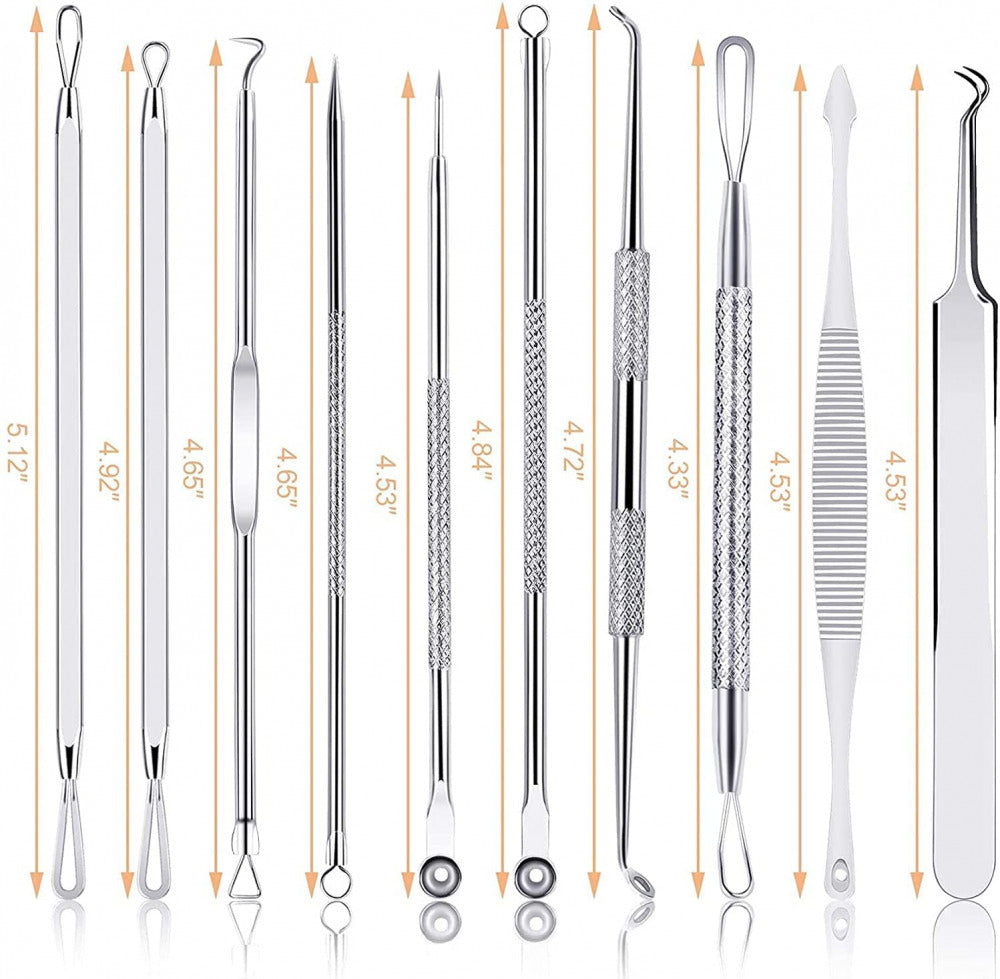 Stainles Steel Blackheads Acne Acne Face Extractor Skin Care Acne Tool 10pcs