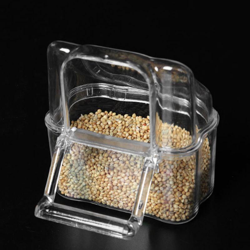 Parrot Bird Transparent Plastic Food Cup Bowl Company Clean Water Silo Waterer