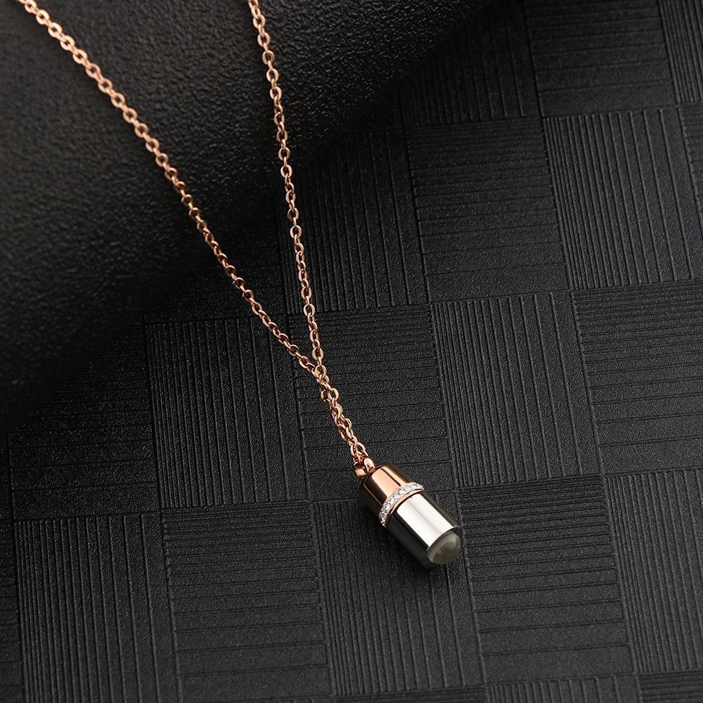 Memory Chain Necklace I Love You Capsule Projection Pendant 100 Languages
