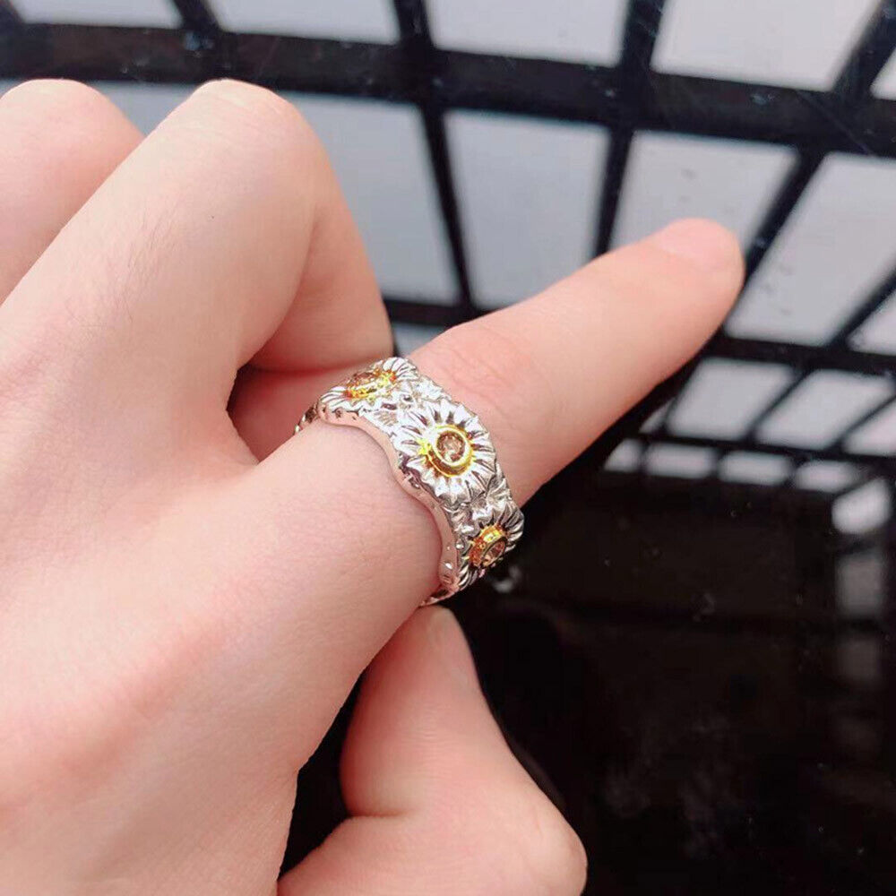 Adjustable Open Fashion Jewelry Rings For Women Wedding Daisy Rings Flower Ring