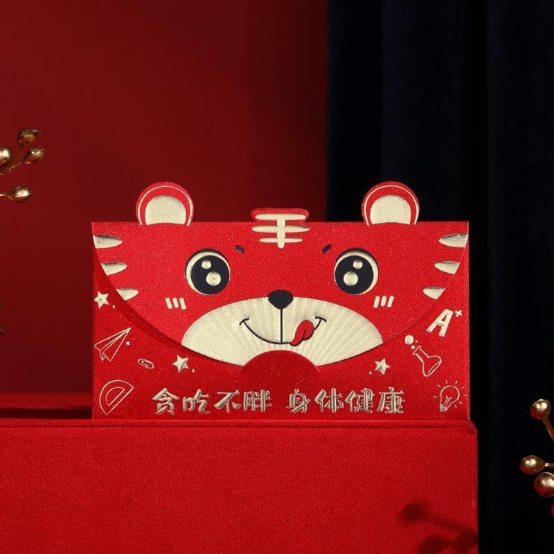 Chinese New Year Red Envelopes 4Pcs Bronzing Hongbao Paper Lucky Money Pocket