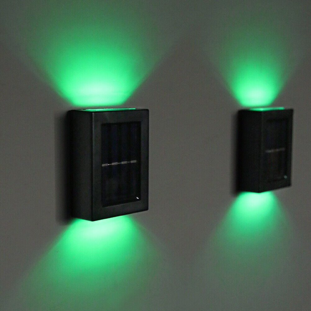 2pcs LED Solar Light Smart Light-Control Colorful Wall Lamp Garden Decor