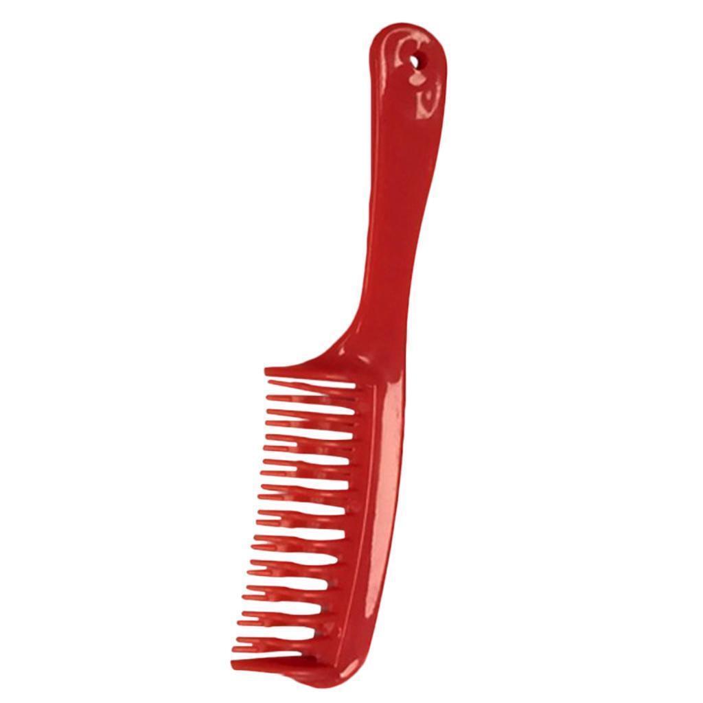 Pack of 3 Double Row Tooth Hair Comb With Handle for Long Wet Hair Salon