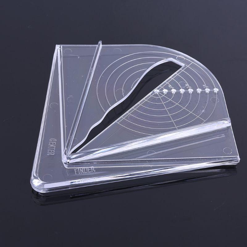 Plastic Center Finder Clear Woodwork Measuring Tool for Square Round Octagon