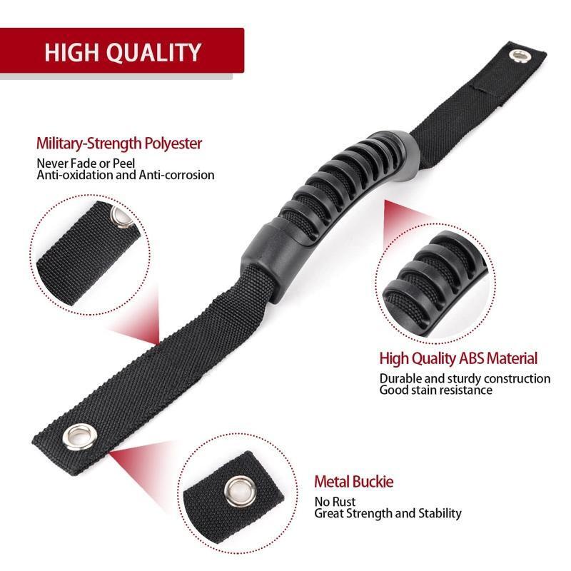 2Pcs Black Thin Ultimated Roll Bar Grab Paracord Handle Fit for Bronco 2021 2022