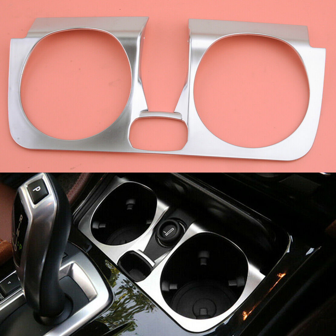 Center Console Cup Holder Frame Trim Cover fit for BMW 5 Series F10 2014-2017