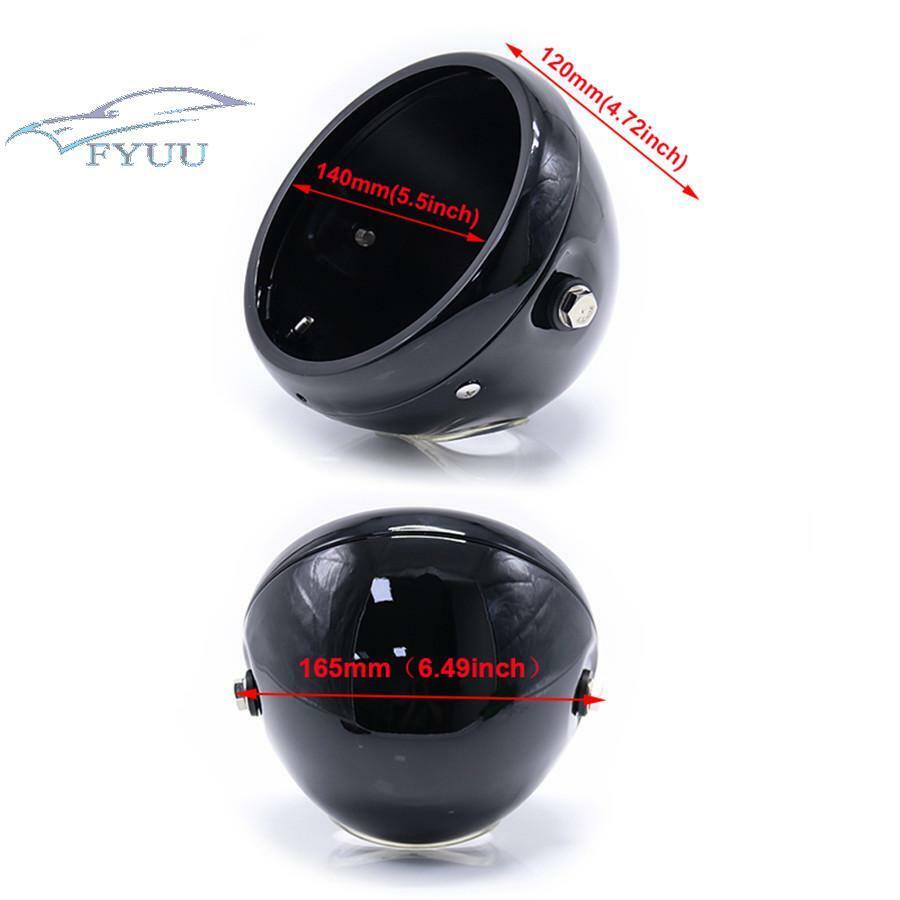 5.5" Universal Modified Motorcycle Headlamp Headlight Cover Housing Bright Black