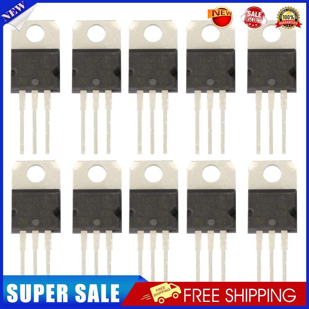 10Pcs LM317T LM317 1.2V to 37V 1.5A Adjustable Voltage Regulator IC