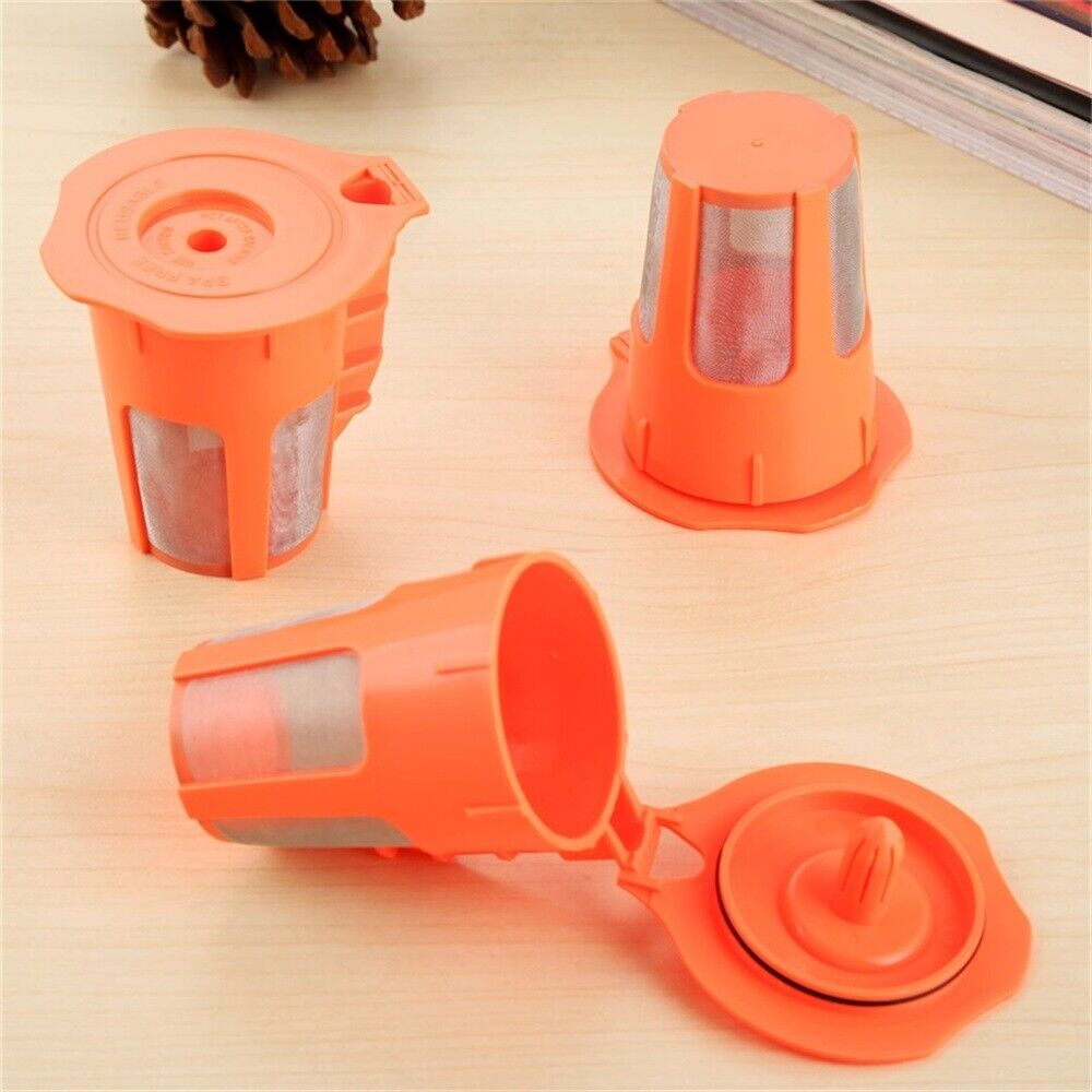 3pcs Reusable Orange Refillable K-Carafe Coffee Filter For Keurig 2.0 i Cafilas